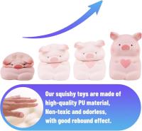 Juguete blando de 5" con forma de corazón de cerdo, juguete blando kawaii de animales blandos, juguete de cerdito de elevación lenta para apretar, alivio del estrés para niños y adultos - details 1