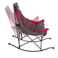 Aktive - Silla mecedora de camping plegable, con cojín y bolsillos laterales de malla, fabricada en acero y poliéster acolchado, incluye bolsa de transporte con asa, ideal para uso en exteriores, sillas plegables, mecedoras de jardín, mecedoras, balancín - details 2