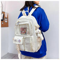Mochila Para Mujer Impermeable De Nylon Con Múltiples Bolsillos Estilo Kawaii Para Estudiantes Con Capacidad Para Portátil Y Libros - details 4