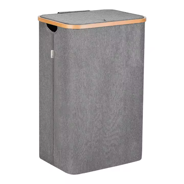 Cesto de Ropa Sucia de Bambú con Tapa y Asas: 72L o 100 L, 1 o 2 Clasificaciones, Plegable, Bolsa Interior Lavable a Máquina - Solución Elegante y Práctica para la Lavandería en tu Dormitorio ,Cubo Ropa Sucia （CUB002 1999） - 1