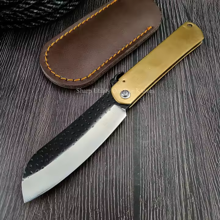 Cuchillo De Sobremesa Plegable De Supervivencia EDC Con Hoja Forzada Acero Inoxidable Para Carpintería Y Obras Manual New Forged Blade Folding EDC Survival Pocket Knife - 1