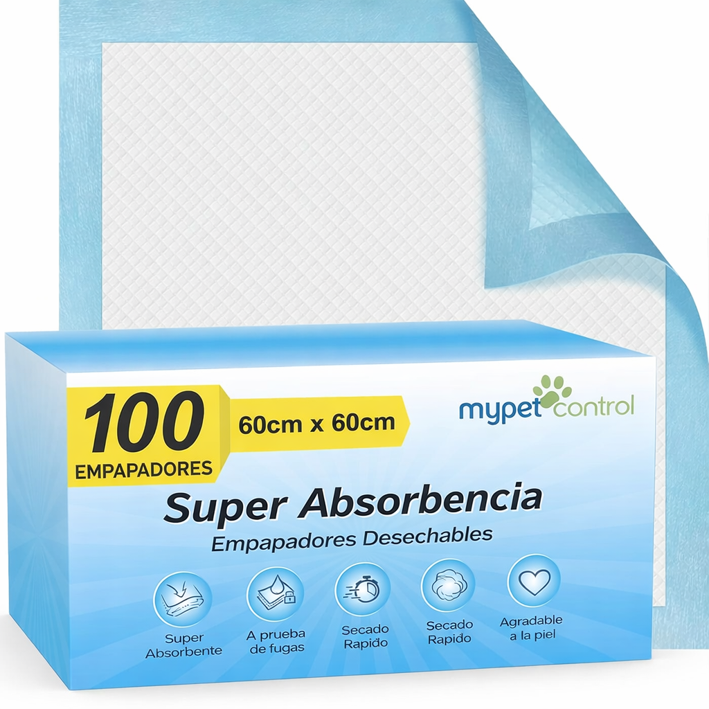 PawControl - 100 Empapadores Perros de Adiestramiento para Perros Desechables - Alfombrillas Absorbentes para Cachorros 60x60 xl