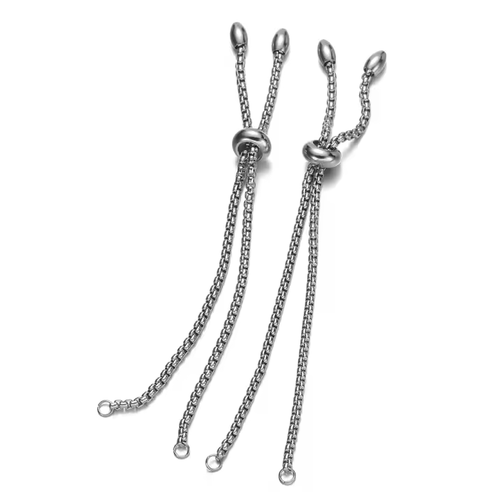 3pcs Cadenas De Acero Inoxidable Para Pulseras DIY Conectores Ajustables Accesorios De Encantos Joyería Herramientas De Fabricación - 1