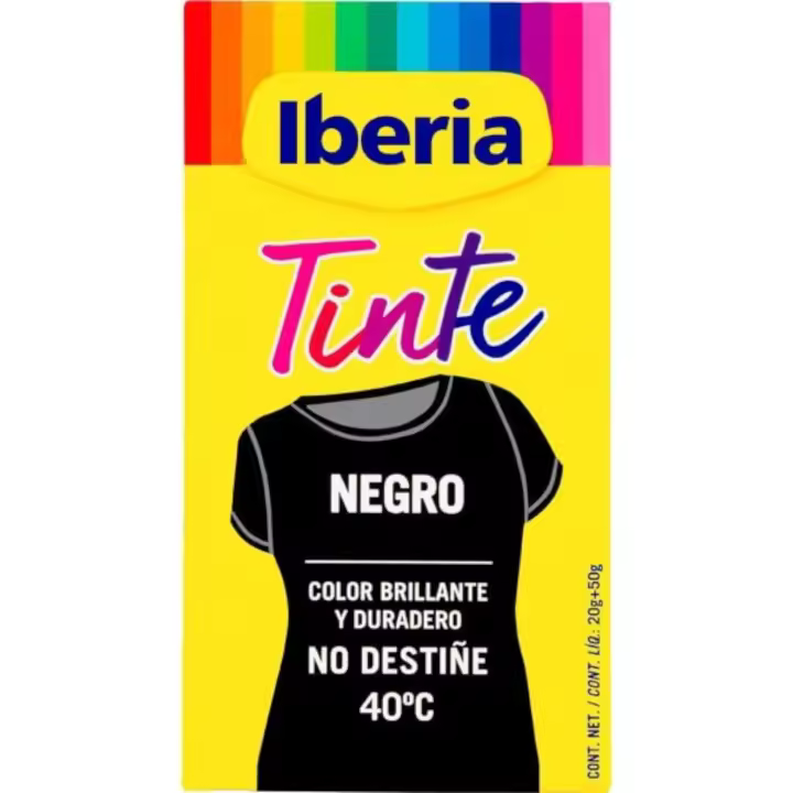 Iberia - Tinte Negro para ropa, 40°C - 1