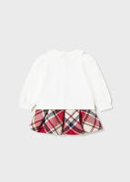 CONJUNTO DE NIÑA CAMISETA BLANCA CON OSITO + FALDA TABLEADA - MARCA MAYORAL. - details 1