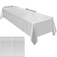 Mantel De Seda Satinada Rectangular Para Bodas Y Banquetes 2 Paquetes Cubierta De Mesa Suave Y Brillante Decoración De Mesa Clásica - details 2