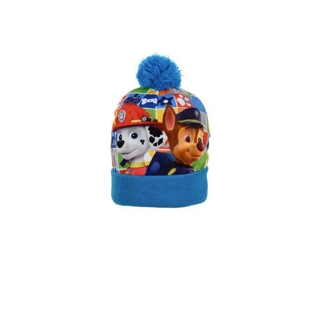 Conjunto invierno niño: Gorro+Braga cuello+Guantes+Careta cartón de regalo Patrulla canina Talla 52 (4-5 años)