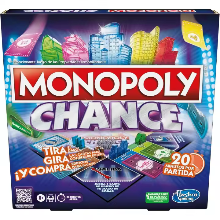 Hasbro , juego Monopoly Chance - Juego de Mesa ,Partidas rápidas , 2-4 jugadores , F8555 Hasbro - 1