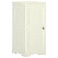 vidaXL Armario de plástico diseño madera Vanila Ice 40x43x85,5 cm en color Crema/Blanco | almacenamiento funcional diseño moderno para baño dormitorio sala - details 0