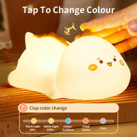 Lámpara Nocturna De Silicona Dinosaurio Luz De Noche Animal Toque Sensor Para Dormitorio Decoración De Camping Regalo De Cumpleaños Para Niñas Y Niños - details 3