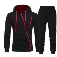 Conjunto De Ropa Casual Para Hombre Invierno Otoño Con Capucha Cierre De Cremallera Sudadera Moda Deportiva Prenda Diaria Para Salir a Correr - details 2