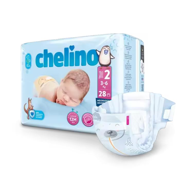 Chelino Nature Pañal Bebé Talla 2 3-6kg hasta 12h Seco 28ud - 1
