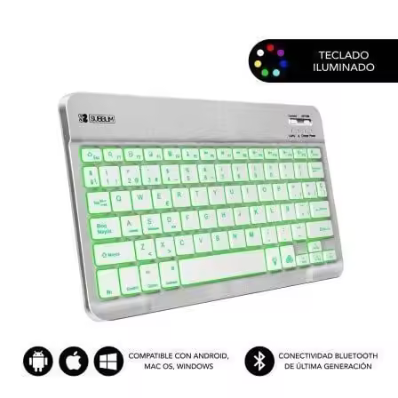 Teclado Compacto Inalámbrico por Bluetooth Subblim Smart Backlit/ Plata - 1