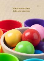 Juguete Montessori De Madera Juego De Colores Y Alineación Con Bolas Arcoíris En Copas Educación Temprana Para Niños De Preescolar Edad 3+ - details 7
