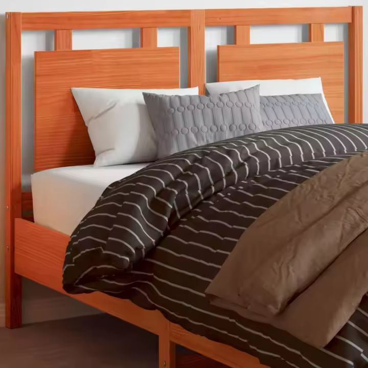 vidaXL Cabecero de cama madera maciza de pino marrón cera 135 cm - 1