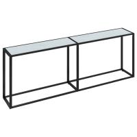 Vidaxl Mesa Consola Vidrio220x35x75,5 Cm Transparente, Negro, Mármol Blanco y Más - details 0