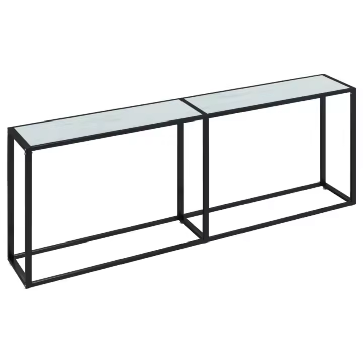 Vidaxl Mesa Consola Vidrio220x35x75,5 Cm Transparente, Negro, Mármol Blanco y Más - 1
