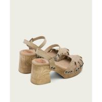 Zuecos de madera mujer PORRONET 3079-036 SANDALIA TACON Y PATAFORMA MADERA ARENA 32117 24V - details 1