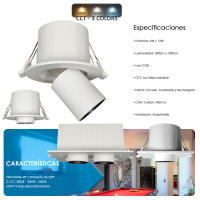 Lampara Techo Empotrable LED 6W - Periscópico direccionable - Circular - Luz seleccionable 3CCT - details 1