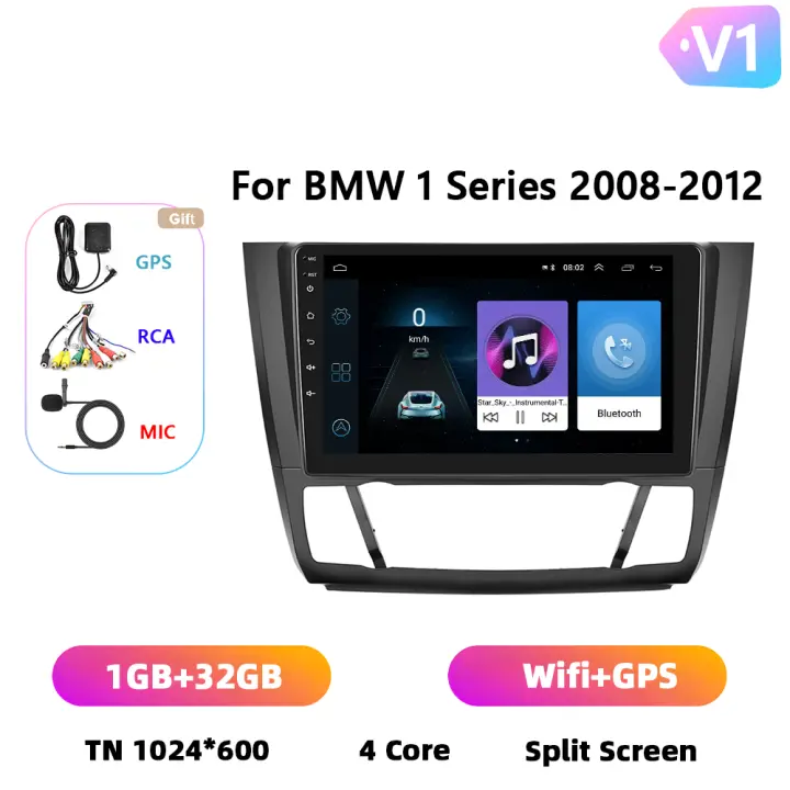 Podofo Radio de coche Android 2 Din para Volkswagen BMW 1 Series 2008 2009 2010 2011 2012  Carplay 8+128GB AI Voice WIFI+4G DSP GPS Navegación Multimedia Reproductor de Video - 1