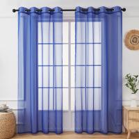 Cortinas Transparentes Impermeables Náuticas Para Sala De Estar Jardín Tab Top 1 Panel Voile De Privacidad Para Interior - details 0