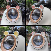 2Pcs Decoración De Gafas De Motocicleta Con Orejas De Oso Coloridas Accesorios De Decoración Universal Para Bicicletas Y Coches - details 4