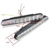 2x30 Luces LED de circulación Diurna para Coche, intermitentes Blancos y Amarillos, Luces de conducción con Señal de Giro Amarilla, Luces de circulación Diurna para coche - details 0