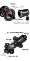 Hub De Bicicleta MTB ARC MT009 6 Pilares 4 Rodamientos Delantero Con 3 Dientes Atrás Compatible Con K7 Micro Spline HG 8 9 10 11 12S SRM XD Para Eje BOOST 15x110 Y 12x148 - details 3