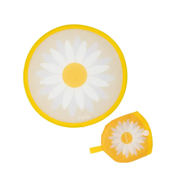 Fisura – Abanico redondo plegable. Ventilador de mano plegable original. 20 cm. - 1