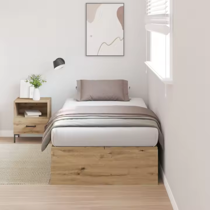 Cama de Almacenamiento vidaXL Rústica Roble 80x200 cm - 1