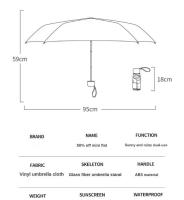 Mini Folding Vinyl Pocket Umbrella, UV Protection, Parasol, Parasol Capsule - details 10