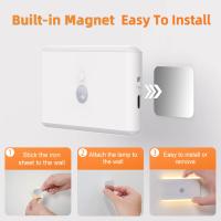 Lámpara Nocturna Con Sensor De Movimiento LED Brillante Para Interior 3 Modos Iluminación De Escaleras Dimmable Para Dormitorio Armario - details 10