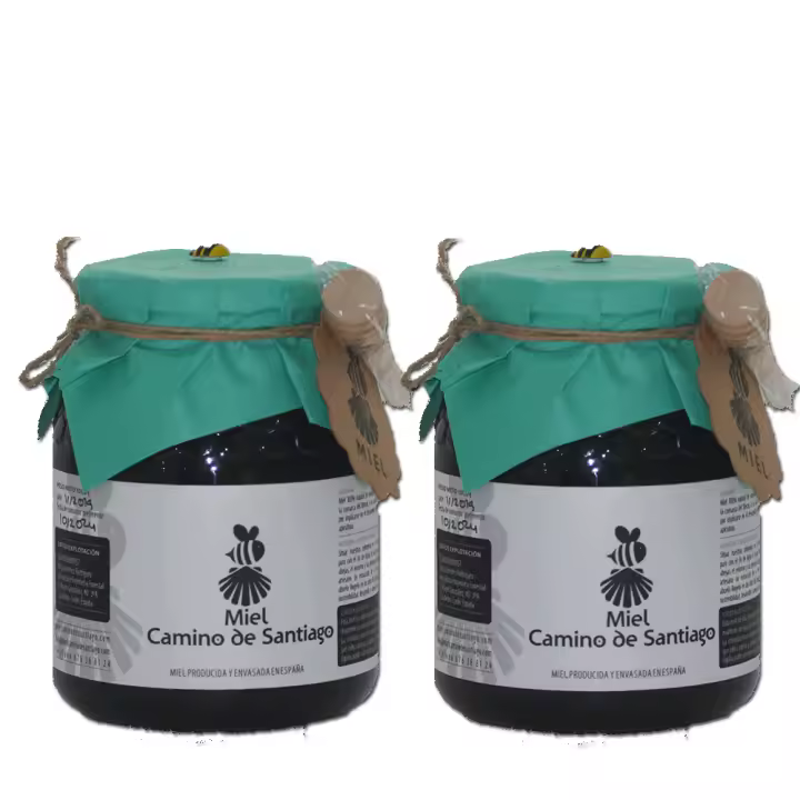 MIEL DE CASTAÑO CAMINO DE SANTIAGO. LOTE 2 TARROS de 1 KG CADA UNO. 100% MIEL CRUDA - 1