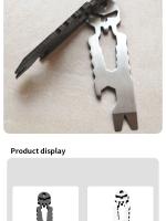 Llavero De Acero Inoxidable Táctico EDC Portátil Herramienta Multifuncional Para Exteriores Con Destornillador Y Abrazadera De Cráneo - details 7