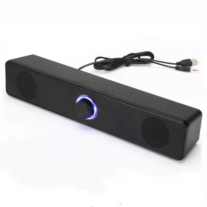 Altavoz Bluetooth Barra de Altavoz Monitor PC Portátil de escritorio para escritorio Auriculares con cable USB LED Altavoz dual, System de sonido para cine en casa - 1