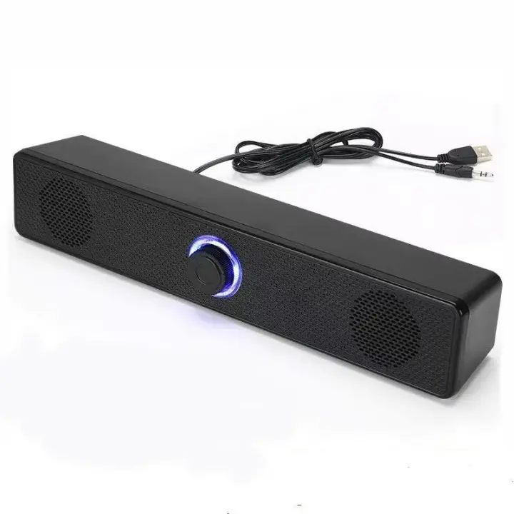 Altavoz Bluetooth Barra de Altavoz Monitor PC Portátil de escritorio para escritorio Auriculares con cable USB LED Altavoz dual, System de sonido para cine en casa - 1