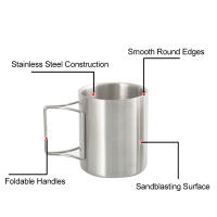Taza De Acero Inoxidable Para Camping 200ml/300ml/400ml Con Manijas Plegables Para Agua Té Café Adecuada Para Exteriores Senderismo - details 4