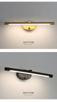 Lámpara De Pared LED Moderna Para Baño Con Interruptor Táctil Iluminación Diaria Para Dormitorio Acero Aluminio Negro Y Oro - details 7