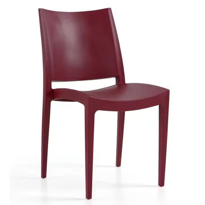 Silla BEYBE, apilable,  polipropileno burdeos - 1