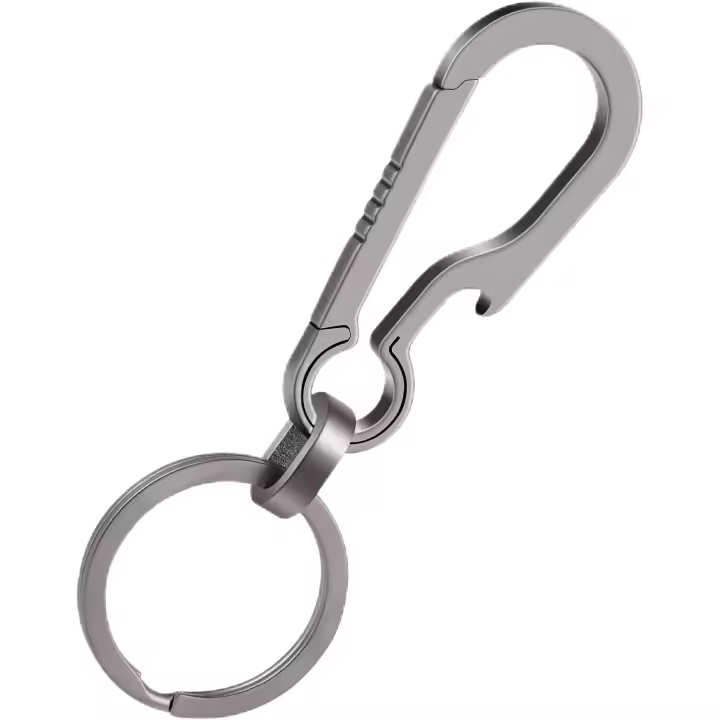 Mosquetón de Titanium para lavero with Clip, abridor de botellas de Liberación rápida, lavero EDCC, Organizador de Llaves - 1