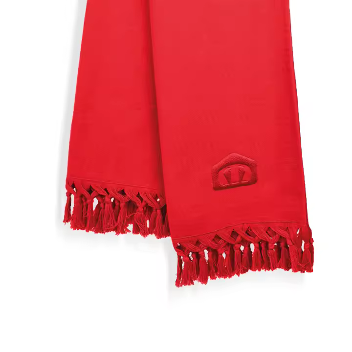Manterol - Toalla de playa pareo. Tejido 100% algodón, liso por un lado y rizo por el otro. Super ligera y absorbente. Acabada en flecos y el logo bordado. Color rojo, fucsia, rosa, celeste, turquesa y verde. - 1