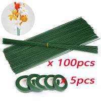 Varilla De Hojas Verdes Para Flores Artificiales De Hierro Con Cinta De Floración Para DIY Rama De Flor Simulada Para Decoración Del Hogar - details 7