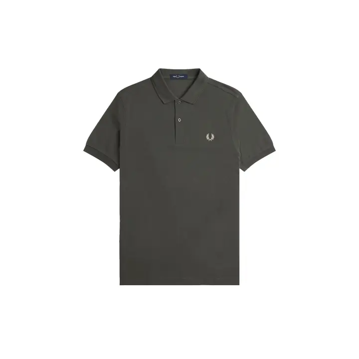 Fred Perry Slim Fit Plain Polo Field Green / Oatmeal - 1