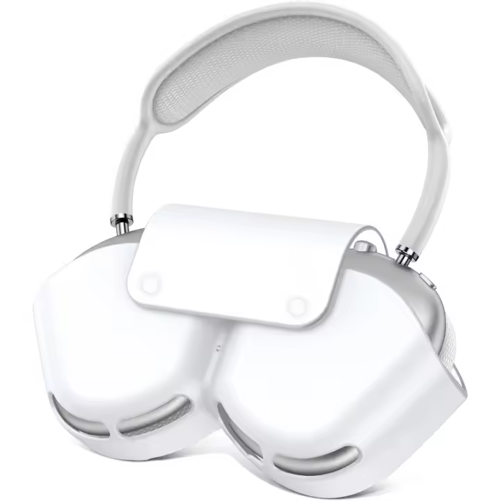 Funda compatible con AirPods Max Funda protectora de silicona para auriculares supraaurales AirPods Max Funda portátil antiarañazos para auriculares AirPods Max Funda para auriculares, color blanco - 1