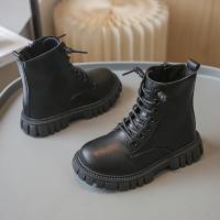 Botas De Tobillo Para Niñas Cuero Negro Antideslizante Moda Primavera Otoño Cierre De Cremallera Altura De Bota Completa - details 12