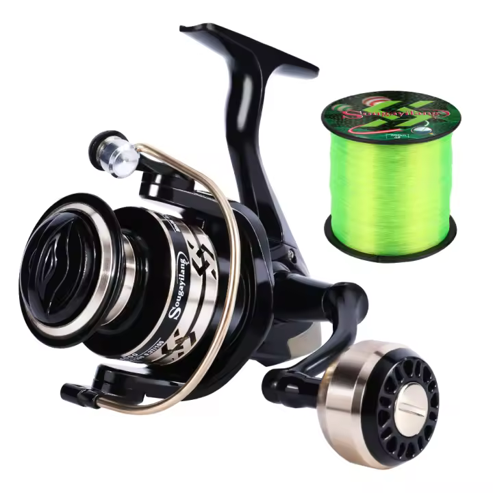 Carrete De Pesca Sougayilang 12+1BB De Alta Resistencia Con Carril De Aluminio Y Arrastre Máximo De 16kg Línea De Regalo De 500m Métodos De Pesca Versátiles - 1