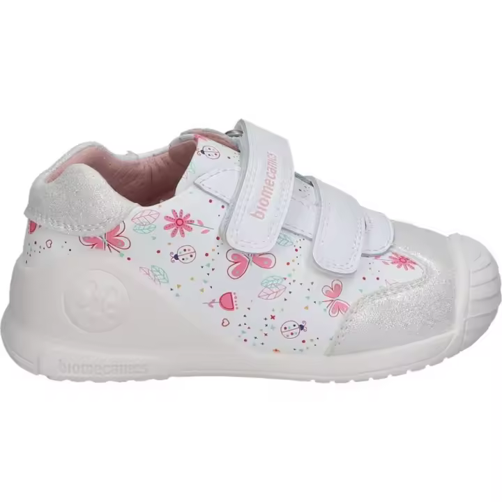 BIOMECANICS | Zapatillas Biomecanics para Niña – Deportiva en Color Blanco con Detalles – Zapatillas con Doble Velcro – Máxima Sujeción – Respetuosas con el Pie – Cómodas y Versátiles – Combinables – Modelo 252100B - 1