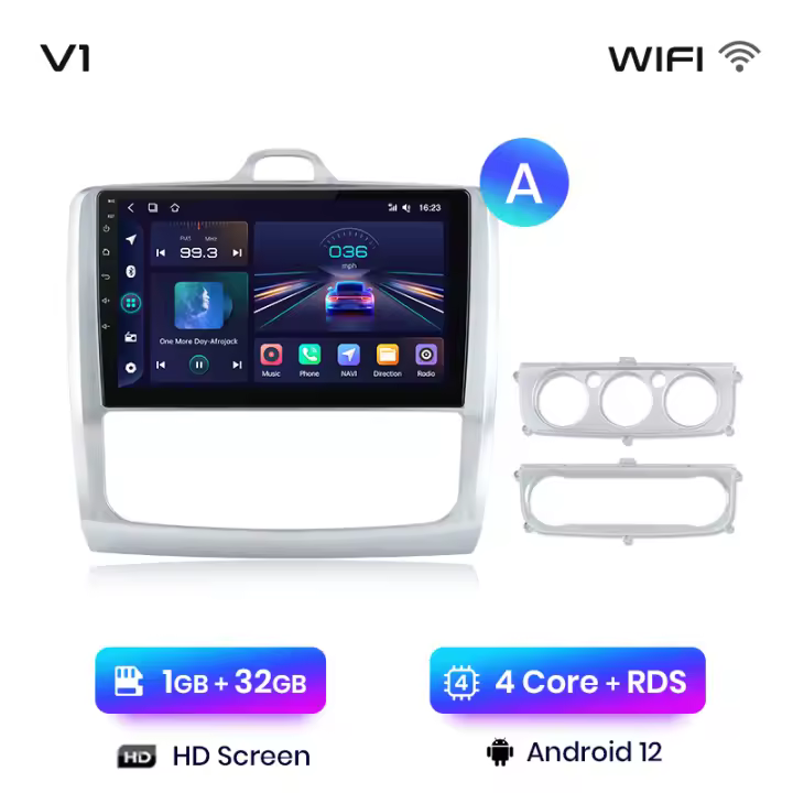 Junsun Radio Coche para Ford Focus 2 3 Mk2 Mk3 2004 2005 2006 2007 2008 2009 2010 2011 Inalámbrico CarPlay Android Auto AI Voice 2 din Pantalla Coche Android Auto Multimedia Navegación GPS Auto radio - 1