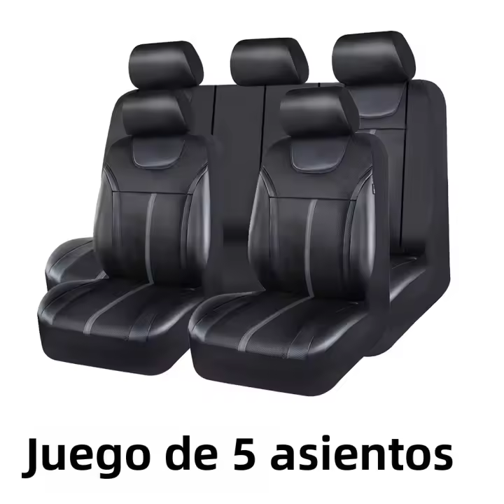 Cubiertas De Asiento De Coche Universal AUTO plus En Cuero PU Y Tela Malla Ajustables Para La Mayoría De Los Coches SUV Van Camiones Accesorios Para Coche Unisex - 1