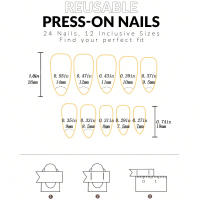 24PCS Uñas Postizas De Alergias Almendradas Con Rayas Blancas Y Línea Plateada Brillante Estilo Francés Para Mujeres Moda Uñas De Fiesta - details 23